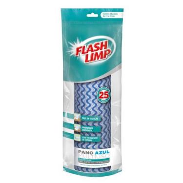 Imagem de Rolo Pano Azul Multiuso Flash Limp 25 Peças - FLP4571