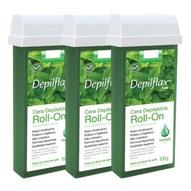Imagem de Kit 3 Refil Cera Depilatoria Corporal Profissional Depilação Roll On D