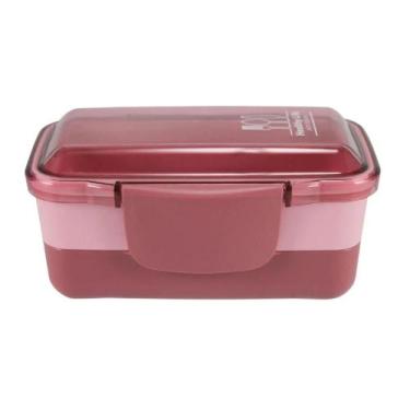 Imagem de Marmita Lancheira Pote - Rosa - vai ao Micro-ondas de 2 Andares 950ml 