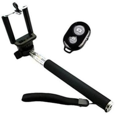 Imagem de Bastão Pau De Selfie Monopod Controle Remoto Bluetooth Preto - Lelong