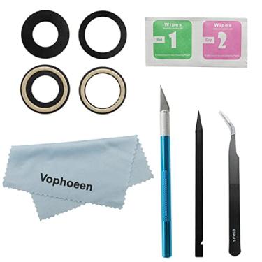Imagem de Substituição de lente de vidro da câmera traseira traseira para iPhone 11 com adesivo pré-instalado e kit de ferramentas de reparo de telefone necessário (2 lentes de vidro da câmera)