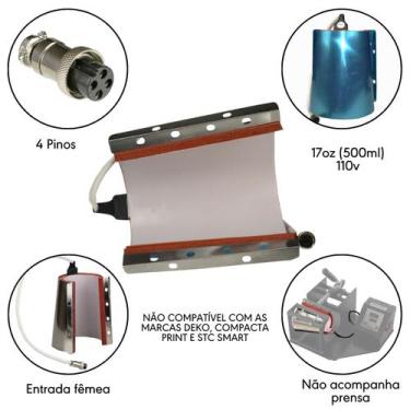 Imagem de Resistência de Caneca Cônica 17oz para Prensa de Sublimação 110v - TUD