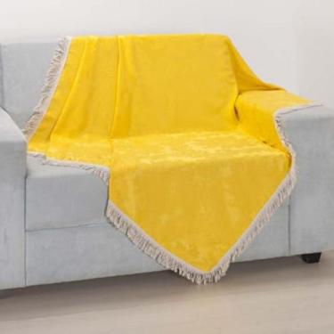 Imagem de Manta Para Sofá Sala Casa Charme - Gabi Flor, Amarelo