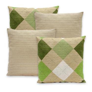 Imagem de Kit 4 Capas de Almofadas Lisa e Estampada 40x40 C/ Zíper Piquet Favinh