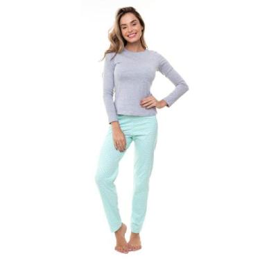 Imagem de Pijama Longo Feminino E-Pijama By Sepie 5113/LS223 Poliviscose - Verde