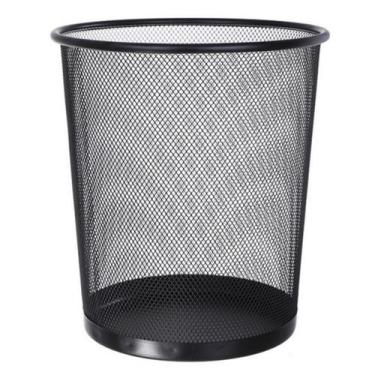 Imagem de Lixeira Metal Aramado Cesto Lixo Escritório 10 Litros Preto - RT, 10 l