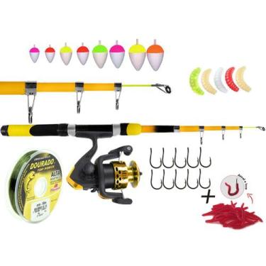 Imagem de Kit Para pesca C/ Vara Telescópica 1,70m + Molinete e Acessórios (Ref.
