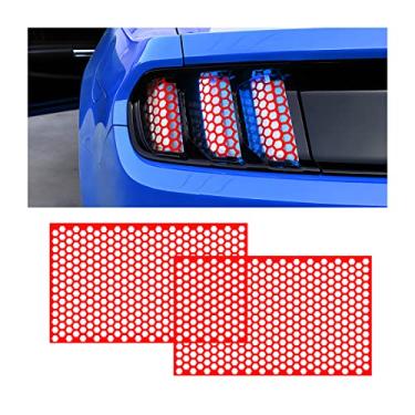 Imagem de AICEL 2 peças de adesivos de lâmpada de luz traseira de carro, decalque decorativo de favo de mel de fibra de carbono, folha de filme autoadesivo universal brilhante para bricolagem para lanterna traseira farol traseiro