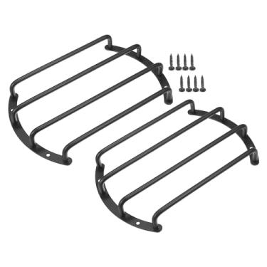 Imagem de ACROPIX Universal Black Iron 20.3 cm Speaker Grill Bar Audio Speaker Subwoofer Grill Grille 20.3 cm 4 Bar Speaker Grille Bar Woofer Capa protetora com parafusos - Pacote com 2