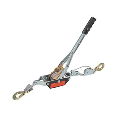 Imagem de GESEXI Extrator de potência de engrenagem dupla de 2 toneladas, cabo de aço de 2 ganchos, ferramenta de extrator de engrenagem dupla com cabo de guincho automotivo puxador de cabo de guincho manual de guincho elevador 1995 kg
