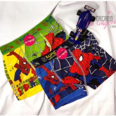 Imagem de Kit 3 Cueca Boxer Infantil Algodão Kids Personagens Heróis - Atacado d