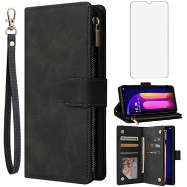 Imagem de Asuwish Compatível com LG V60 ThinQ V60ThinQ 5G G9 Thin Q Capa carteira protetora de tela de vidro temperado e capa flip de couro, porta-cartões, capas para celular para LGV60 V 60 60ThinQ 60V