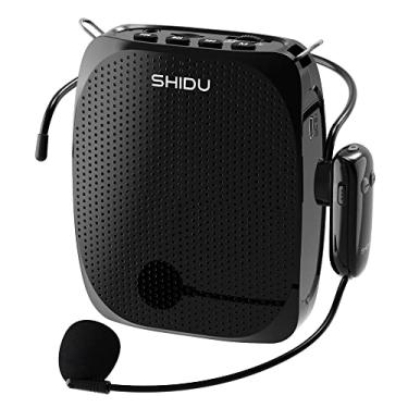 Imagem de SHIDU Amplificador de voz para professores, amplificador de voz pessoal com fone de ouvido de microfone sem fio, saída de 10 W, alto-falante portátil pessoal de 1800 mAh, adequado