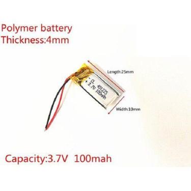 Imagem de (1pc) 100 Mah 3,7v 2 Fios 401025 4mm X 10mm X 25mm - KMIG