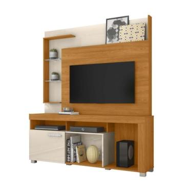 Imagem de Estante Home Theater Ícaro Para TV até 50 Polegadas Cinamomo e Off Whi