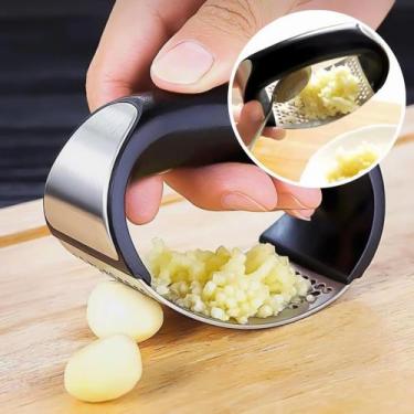 Imagem de Amassador De Alho Aço Inox Manual Espremedor Cortador Cozinha - PL