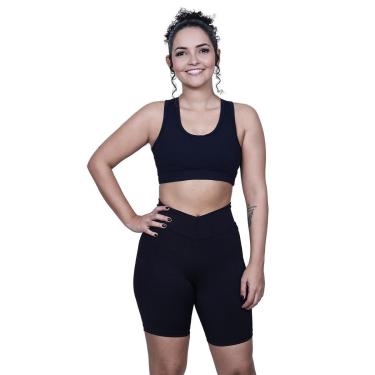 Imagem de Conjunto Academia Short + Top Feminino Fitness Liso Casual-Feminino