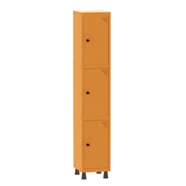 Imagem de Armário Guarda Volume Locker Roupeiro 1 Vão 3 Portas Aço GRP501/3 Lara