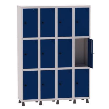 Imagem de Armário Guarda Volume Locker Roupeiro 4 Vãos 12 Portas Aço GRP504/12 C