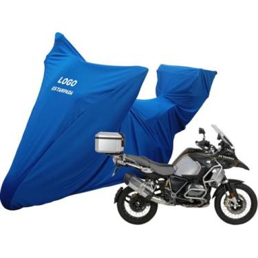 Imagem de Capa Tecido Lycra Moto Bmw R 1250GS Top Case Sob Medida - Mz, Azul
