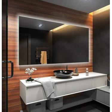 Imagem de Espelho lapidado bisotê Iluminado com LED Frio - 50x100cm - Woodglass