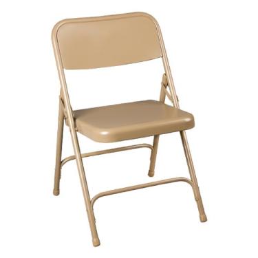 Imagem de Norwood Cadeira dobrável de aço para móveis comerciais Série 6500 NOR-TY-592-BG-SO, 75 cm de altura, 46 cm de largura, 51 cm de comprimento, bege (pacote com 4)