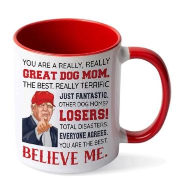 Imagem de Viberty Caneca de café Dog Mom 325 ml, presentes de mãe de cachorro para mulheres, melhor ideia de presentes de mãe de cachorro para Natal, Dia das Mães, aniversário, presentes para amantes de cães,