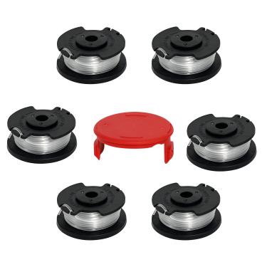 Imagem de Zzunkn Corda Weed Eater para Hyper Tough HT-19-401-003-06 & HT-19-401-7,6-07,065 cm Linha de aparador de corda de 4,6 m, carretel comedor de ervas daninhas máximo de 20 V (6 carretéis + 1 tampa)