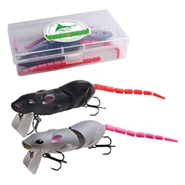 Imagem de JOHNCOO Swimbait Iscas Artificiais Rígidas para Rato - Kit de 2 Peças com Ganchos Agudos e Design Realista de Rato