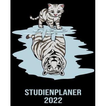 Imagem de Studienplaner 2022: 2 Jahres Wochenplaner zum notieren, organisieren und planen 8x10. Kalender/Terminkalender/Kontakt- / Geburtstags listen / 2022 und 2022 / Katze Löwen Kalender 2022