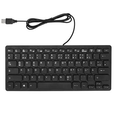 Imagem de Teclado Com Fio USB, Teclado Russo de 78 Teclas, Teclado Alemão, Teclado Francês Teclado de Idioma Ergonômico Teclado USB Ultrafino para PC, Computador, Desktop (Layout QWETZ