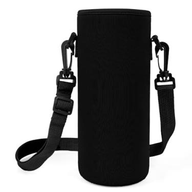 Imagem de Linkidea Suporte para garrafa de água com alça compatível com a coleção Simple Modern Summit 1,134 g, Hydro Flask boca larga, suporte para bolsa tiracolo para garrafa de água com alça de ombro (preto)