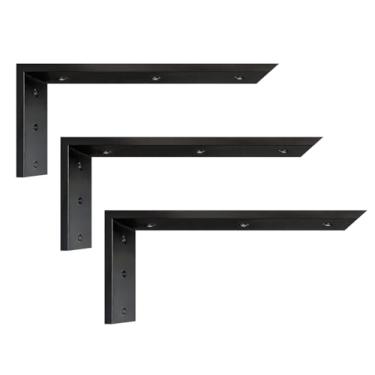 Imagem de Walwe- Suporte de bancada 14 polegadas 3 unidades Suporte de bancada de granito 14" x 6" x 2 1/2" Suporte de prateleira para serviços pesados Suporte em L Corbels de lareira para madeira/Q