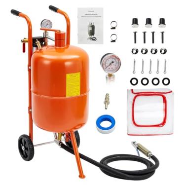 Imagem de GarveeTech Máquina de jateamento de areia de 10 gal, kit de jateamento de areia de ar de pressão de 125 Psi com 4 bocais de cerâmica e separador de óleo-água, jateador abrasivo portátil para pintura