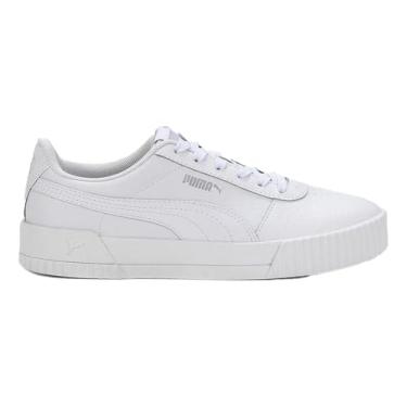 Imagem de Tênis Puma Carina Feminino Adulto Casual Couro Sintético | Branco | 39
