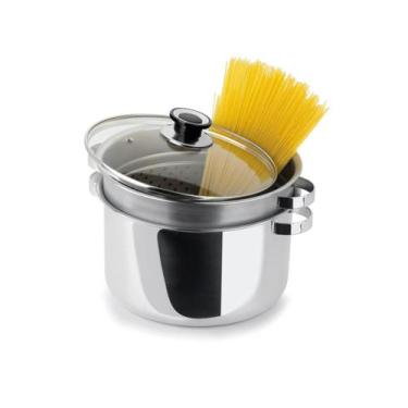 Imagem de Panela Espagueteira escorredor Inox  Indução 6,8 Litros 03 peças FORMA