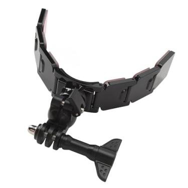 Imagem de Suporte Universal para Câmera de Ação No Queixo para Capacete de Motocicleta, Suporte Adesivo Flexível para Câmera de Ação, 3 Seções Destacáveis, Dupla Face, Rotação de 360 ​​graus