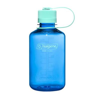 Imagem de Nalgene Garrafa de água Sustain Tritan livre de BPA feita com material derivado de 50% de resíduos de plástico (usando equilíbrio de massa certificado ISCC), 473 ml, boca estreita, azul centáurea