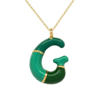 Imagem de Colar com letras de bolhas para mulheres, pingente de letra inicial de balão delicado 26 A-Z alfabeto colorido, moderno, joias de amizade, presentes para namoradas adolescentes, Adjustable, Latão, Sem