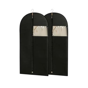 Imagem de Perber Bolsas Para Terno Para Armazenamento De Armário, Bolsas Para Roupas De 43'' Para Pendurar Roupas, Bolsa Para Roupas De Terno, Bolsas Pretas Para Capa De Terno Com Janela Transparente Para Cas