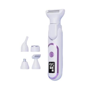 Imagem de harayaa Lady Shaver Elétrico Grooming elétrico Usb Recarregável 5 em 1 Design Design sem fio Nariz Trimmer para o nariz de cabelo longo e curto, Branco