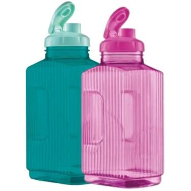 Imagem de 2 Jarra Garrafa De Água Suco Geladeira Tampa Higiênica 1,7lt - Bandeir