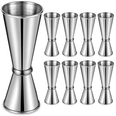 Imagem de Jigger de 8 peças para barman, copos de bar japoneses para coquetéis duplos, 59 g, 28 g, copo medidor de vidro de aço inoxidável 304 a granel para bebidas domésticas, ferramenta de barman - prata