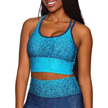 Imagem de Top Degrade Feminino Fitness Academia - bella fitness, Azul bb, M