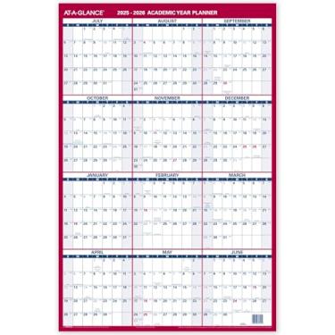 Imagem de AT-A-GLANCE Calendário apagável 2025-2026, planejador de parede apagável a seco, 91 cm x 61 cm, grande, ano acadêmico e regular, dupla face, vertical (PM210S28)