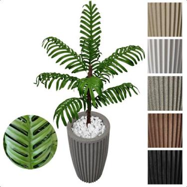 Imagem de Palmeira Areca Bambu Planta Artificial Com Vaso Decorativo - Flor de M