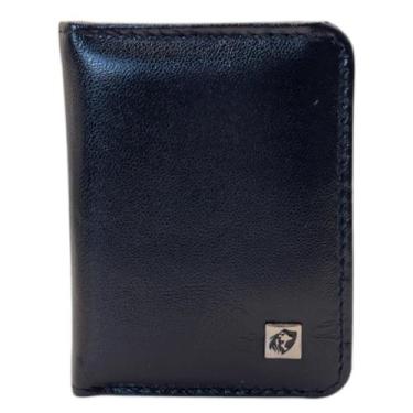 Imagem de Carteira Masculina de Couro Legítimo Pequena com Proteção RFID, Compac