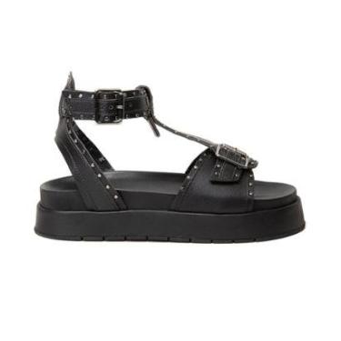 Imagem de Sandalia Leruchel Flatform Plataforma Spikes Metal Papete Preto-Feminino