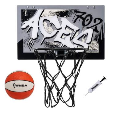 Imagem de Franklin Sports Cesta de basquete WNBA Las Vegas Aces Over The Door - Cesta de basquete infantil com mini bola - Minicarro WNBA Fan Shop para quarto + escritório