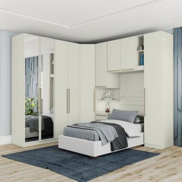 Imagem de Guarda-Roupa Solteiro Modulado Seletto 9 Portas 6 Gavetas com Espelho 